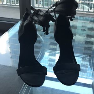 Black strappy heels